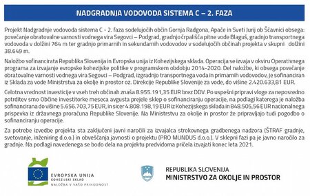 Članek - Nadgradnja vodovoda sistema C - 2. faza